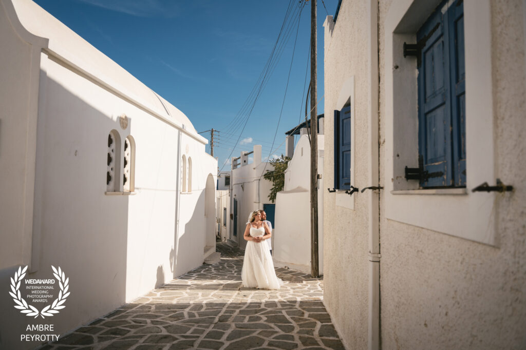 Elopement wedding in picturesque Greek village setting.